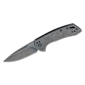 Kershaw Radar Assisted Open Frame Lock Drop Point Blade EDC Folding Pocket Knife with Blackwash Finish - BlackWash