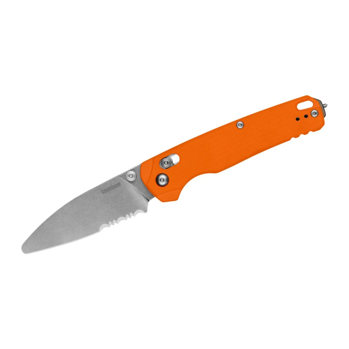 Kershaw Kershaw Bel Air XL EMT Manual DuraLock Partially Serrated Sheepsfoot Blade EDC Folding Pocket Knife - Color Orange