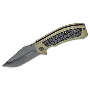 Kershaw Faultline Manual Open Inset Liner Lock Drop Point Blade EDC Folding Pocket Knife - Olive/Black