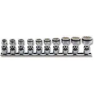 Ko-ken USA 1/4" Sq. Drive SAE Universal 12-Point NUT GRIP 10 Piece Socket Set