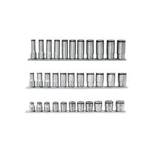 Ko-ken USA 3/8" Nut Grip Bundle with Short, Semi-Deep, and Deep 11 piece Socket Sets