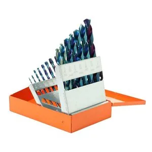 KnKut 15 Piece Steel Blue Jobber Length Drill Bit Set 1/16" - 1/2" by 32nds