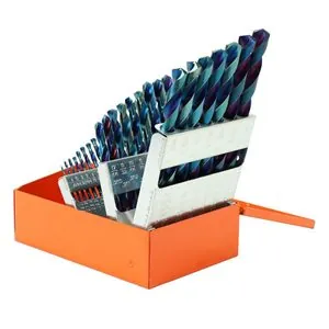 KnKut 29 Piece Steel Blue Jobber Length Drill Bit Set 1/16" - 1/2" by 64ths