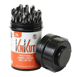 KnKut KnKut 29 Piece Drill Buddy Jobber Length Drill Bit Set 1/16"-1/2" by 64ths