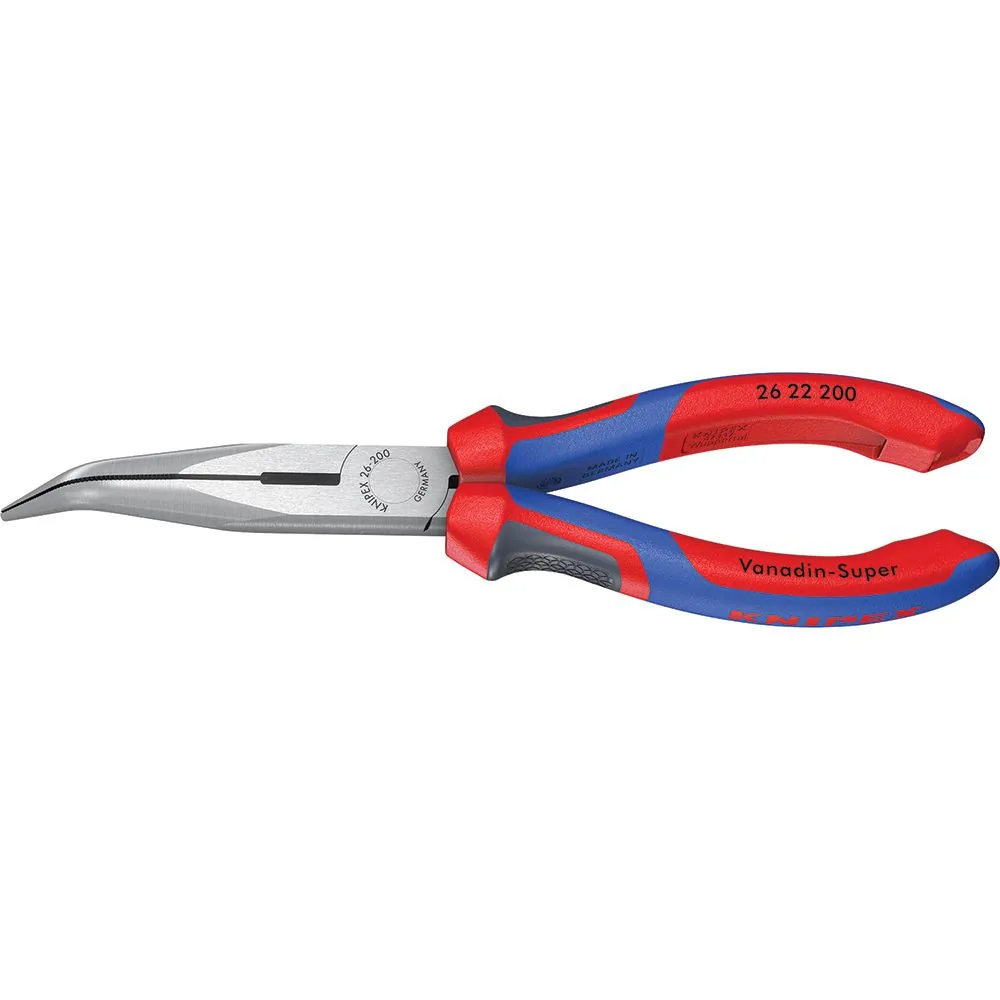 8" Long Nose 40° Angled Pliers with Cutter
