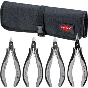 4 Pc Electronics Pliers Set in a Tool Roll