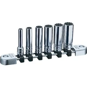 Socket Set 1/4" Drive Metric Deep 12 pt 6 pc
