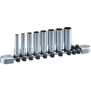 Socket Set 1/4" Drive Metric Deep 12 pt 8 pc