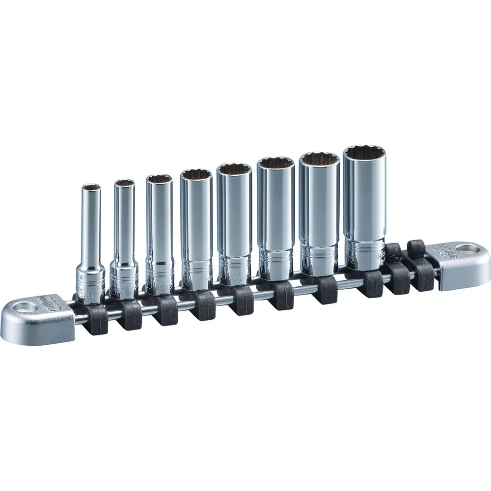 Socket Set 1/4" Drive Metric Deep 12 pt 8 pc
