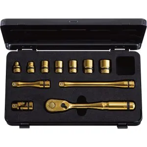 nepros 3/8"sq. Socket Wrench Set (11 pcs.) Artisan Gold