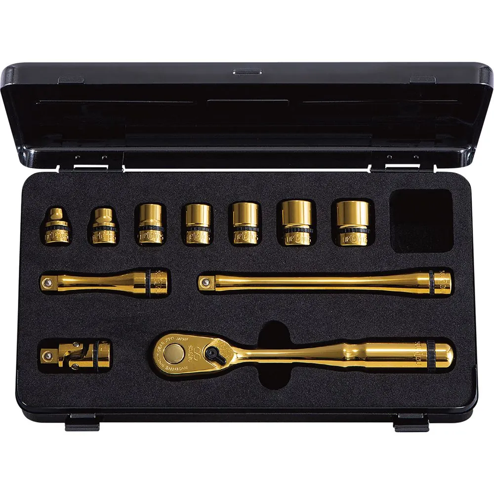 nepros 3/8"sq. Socket Wrench Set (11 pcs.) Artisan Gold