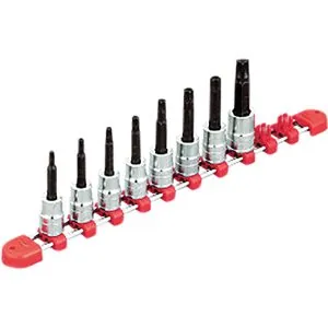 3/8"sq. T-Type Torx bit Socket Set for Tamper Resistance Fasteners (8pcs.)