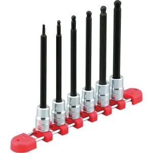 3/8"sq. LONG BALL POINT HEX. BIT SOCKET SET (6pcs.)