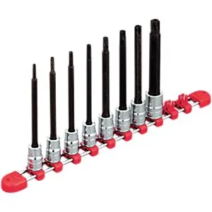 3/8"sq. Long T-Type Torx bit Socket Set for Tamper Resistance Fasteners (8pcs.)
