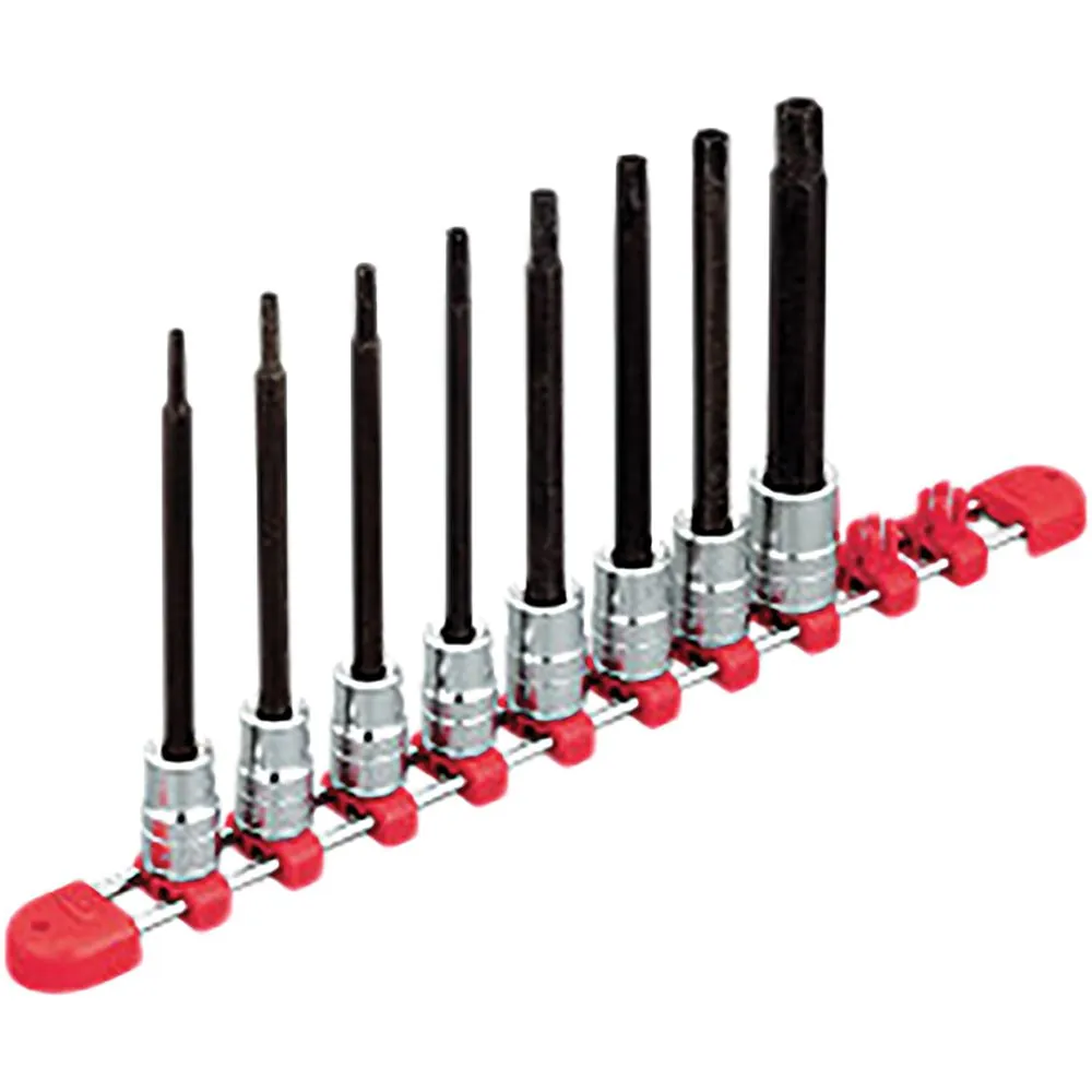 3/8"sq. Long T-Type Torx bit Socket Set for Tamper Resistance Fasteners (8pcs.)