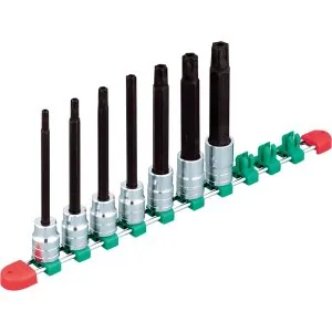 1/2"sq. T-TYPE torx BIT SOCKET SET FOR TAMPER RESISTANT FASTENERS (7pcs.)