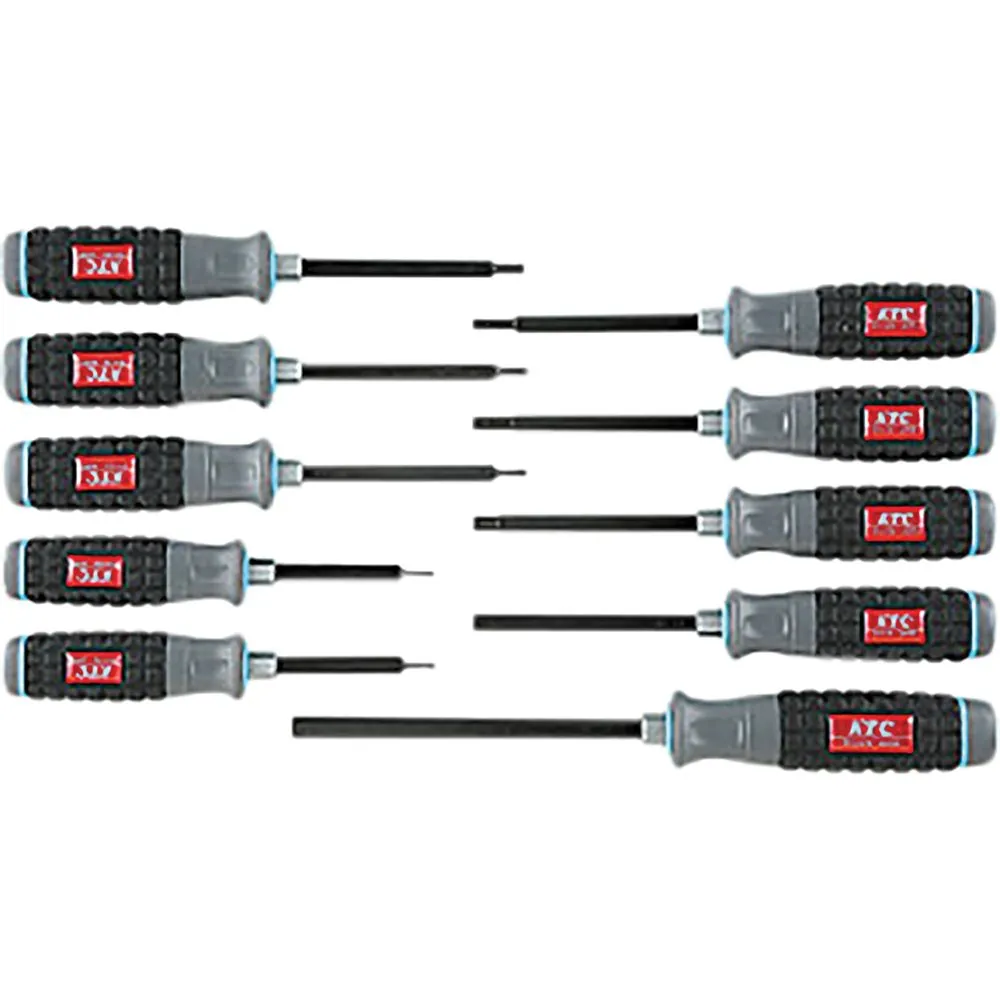 Hard Plastic Grip Screwdriver Set for Hexes (10 pcs)