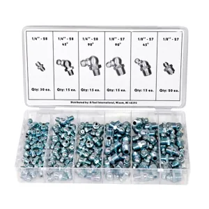 K Tool International 110 Piece Hydraulic Grease Fitting Assortment