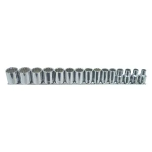 K Tool International SOC SET 15PC 3/8DR MET 12PT