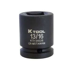 K Tool International Socket Impact 13/16 Inch 3/4 Inch Drive Budd Wheel Square 4 Point