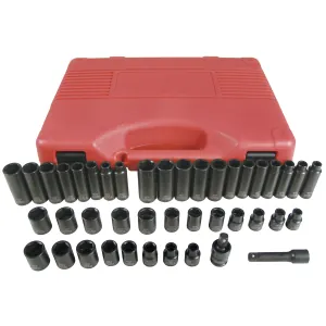 K Tool International Socket Set Impact 42 piece 3/8 in. Dr. SAE and MM