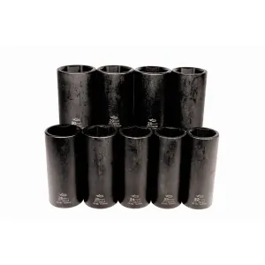 K Tool International Socket Set Metric Impact 9 Piece 1/2 Inch Drive 6 Point