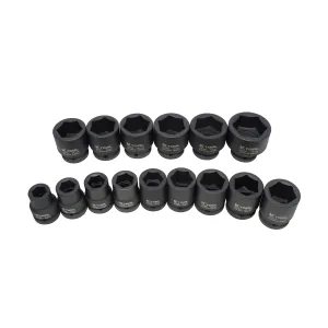 K Tool International Socket Set Impact 15 Piece 3/4 in. Dr Short Metric