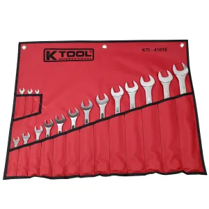 K Tool International Wrench Set Combination 16 Piece