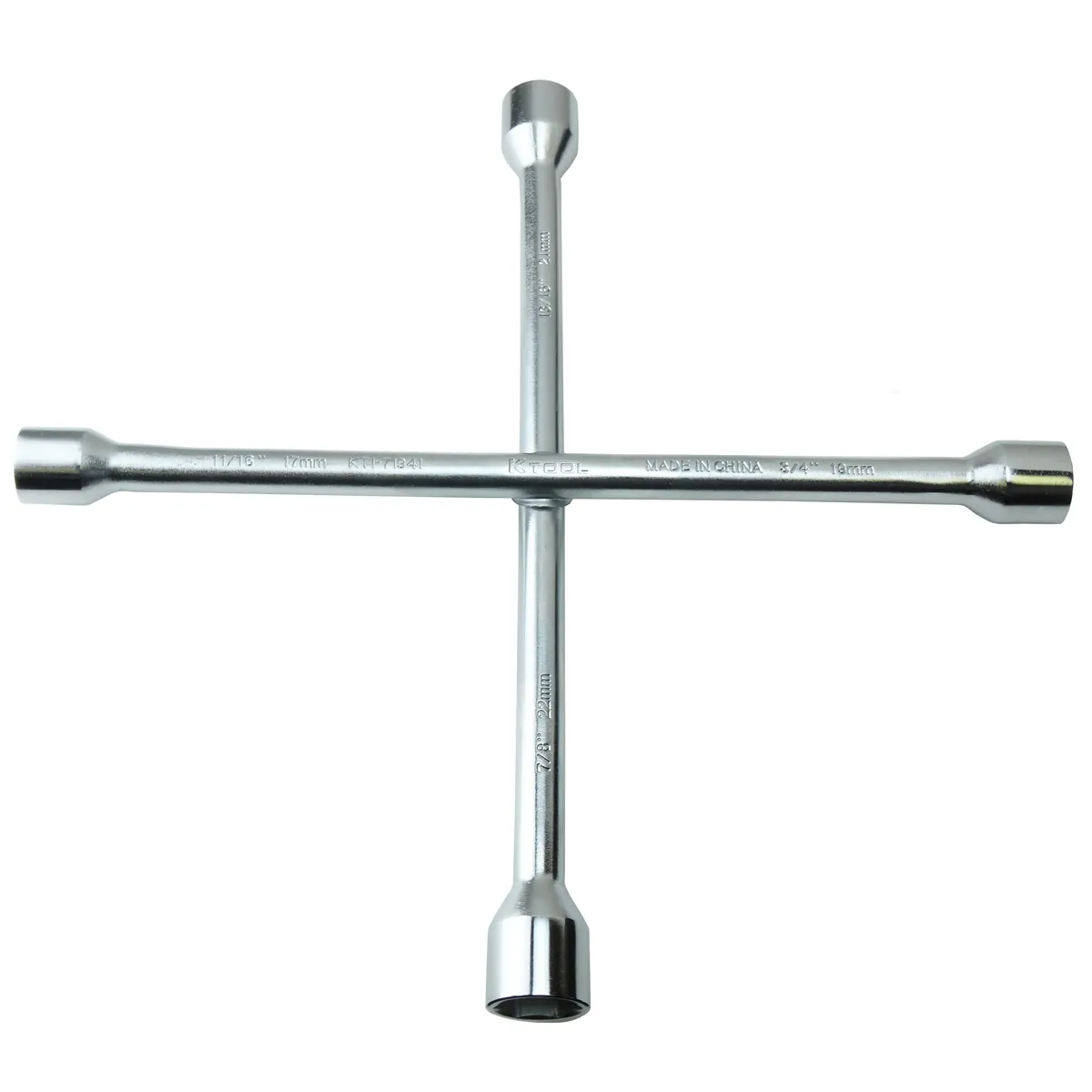 K Tool International Lugnut Wrench 14 Inch 4 Way SAE/Metric Combo