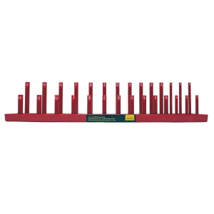 K Tool International Socket Holder 1/2 Inch Drive SAE Red