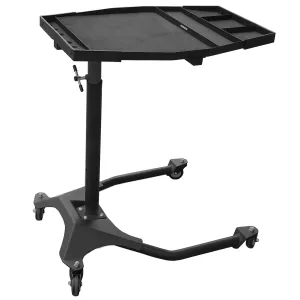 K Tool International Adjustable Work Tray Work Table, 29" x 20" Steel Top, Mobile Garage Service Tray