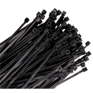 K Tool International Cable Zip Tie 14 in. Black 100/Pack 50 lb. Tensile