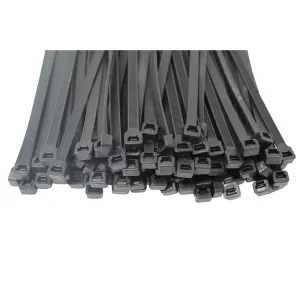K Tool International 3-PACK Cable Zip Tie Tie 14 in. Black 100/bag 120 lb. Tensile
