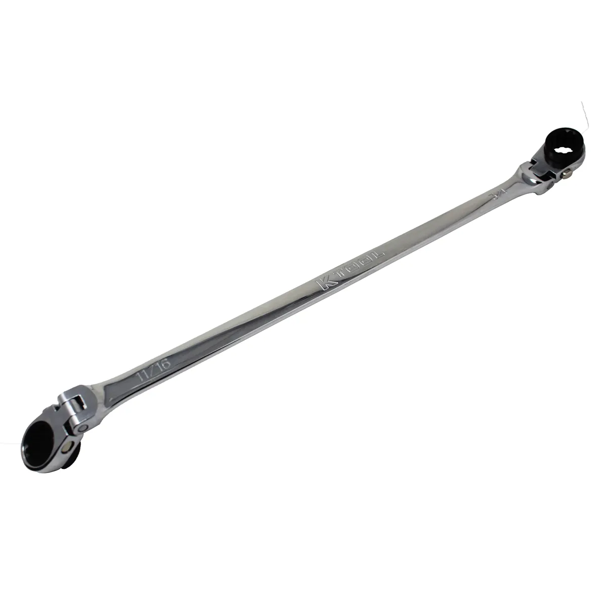 K Tool International Wrench Double Box Ratcheting Reversible 11/16 Inch x 3/4 Inch Universal Spline 90 Tooth