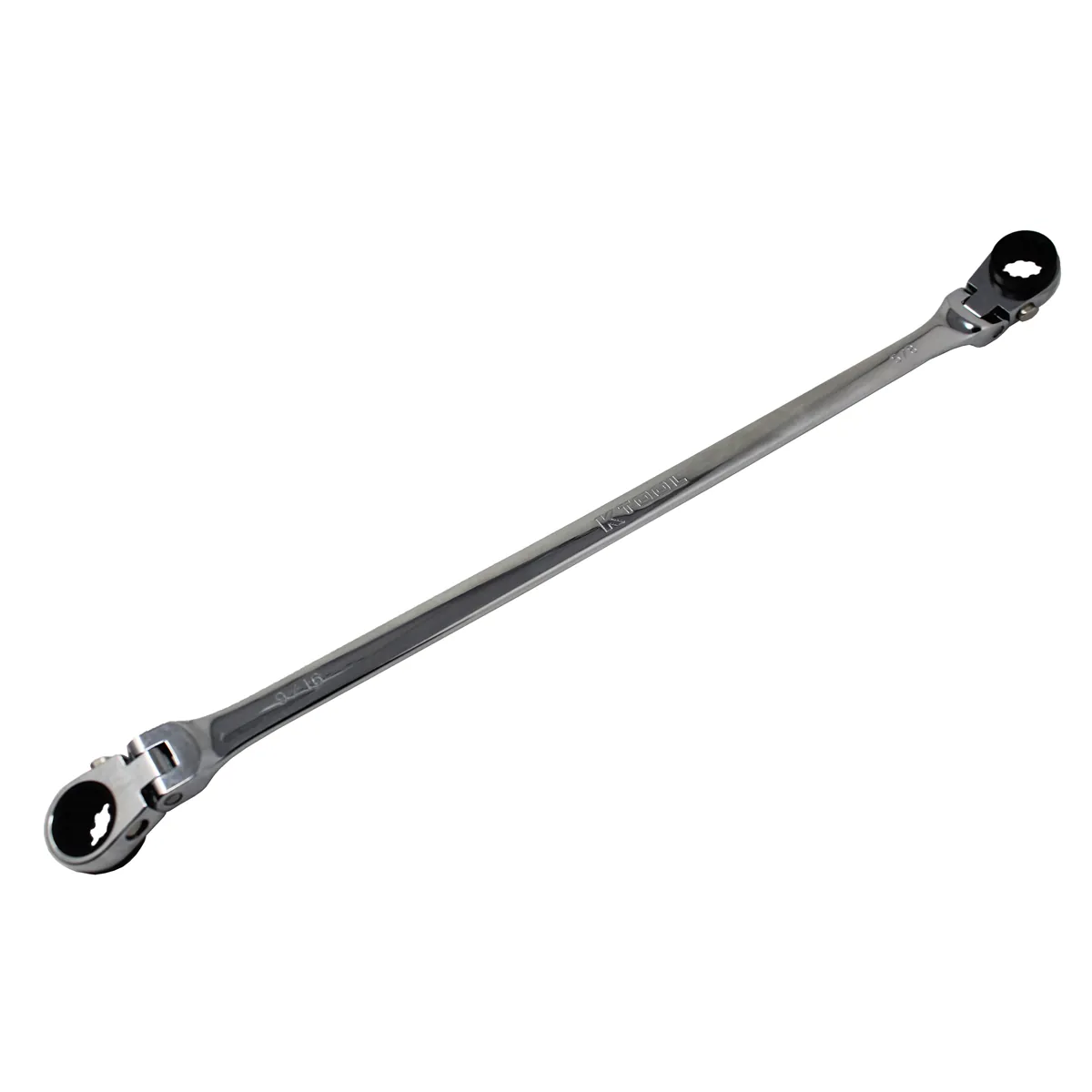 K Tool International Wrench Double Box Ratcheting Reversible 9/16 Inch x 5/8 Inch Universal Spline 90 Tooth