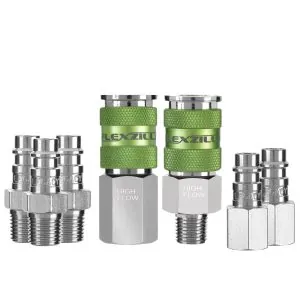 7 Pc. 1/4" NPT Flexzilla Pro High Flow Interchange Coupler and Plug Kit