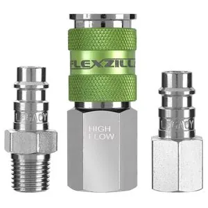 Legacy Manufacturing Flexzilla Pro High Flow Coupler and Plug Kit, 3-Piece, 1/4" Body, 1/4" NPT
