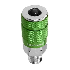 Legacy Manufacturing ColorConnex Coupler, Type B, 1/4" Body, 1/4" MNPT, Green