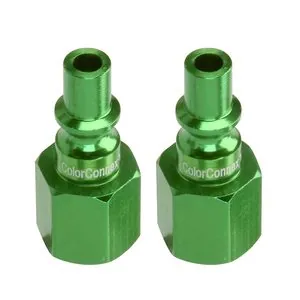 Legacy Manufacturing ColorConnex Plug, Type B, 1/4" Body, 1/4" FNPT, Green, 2-Pack