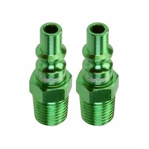 Legacy Manufacturing ColorConnex Plug, Type B, 1/4" Body, 1/4" MNPT, Green, 2-Pack