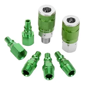 Legacy Manufacturing ColorConnex Coupler and Plug Kit, 7-Piece, Type B, 1/4" Body, 1/4" NPT, Green