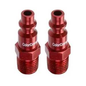 Legacy Manufacturing ColorConnex Plug, Type D, 1/4" Body, 1/4" MNPT, Red, 2-Pack