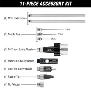 Legacy Manufacturing Flexzilla X3 Blow Gun Kit 11-Piece, ZillaGreen
