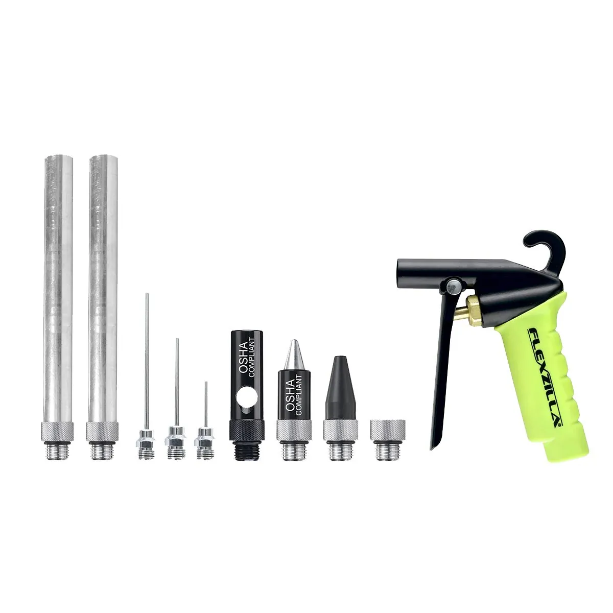 Legacy Manufacturing Flexzilla X1 Blow Gun Kit, 10-Piece, ZillaGreen