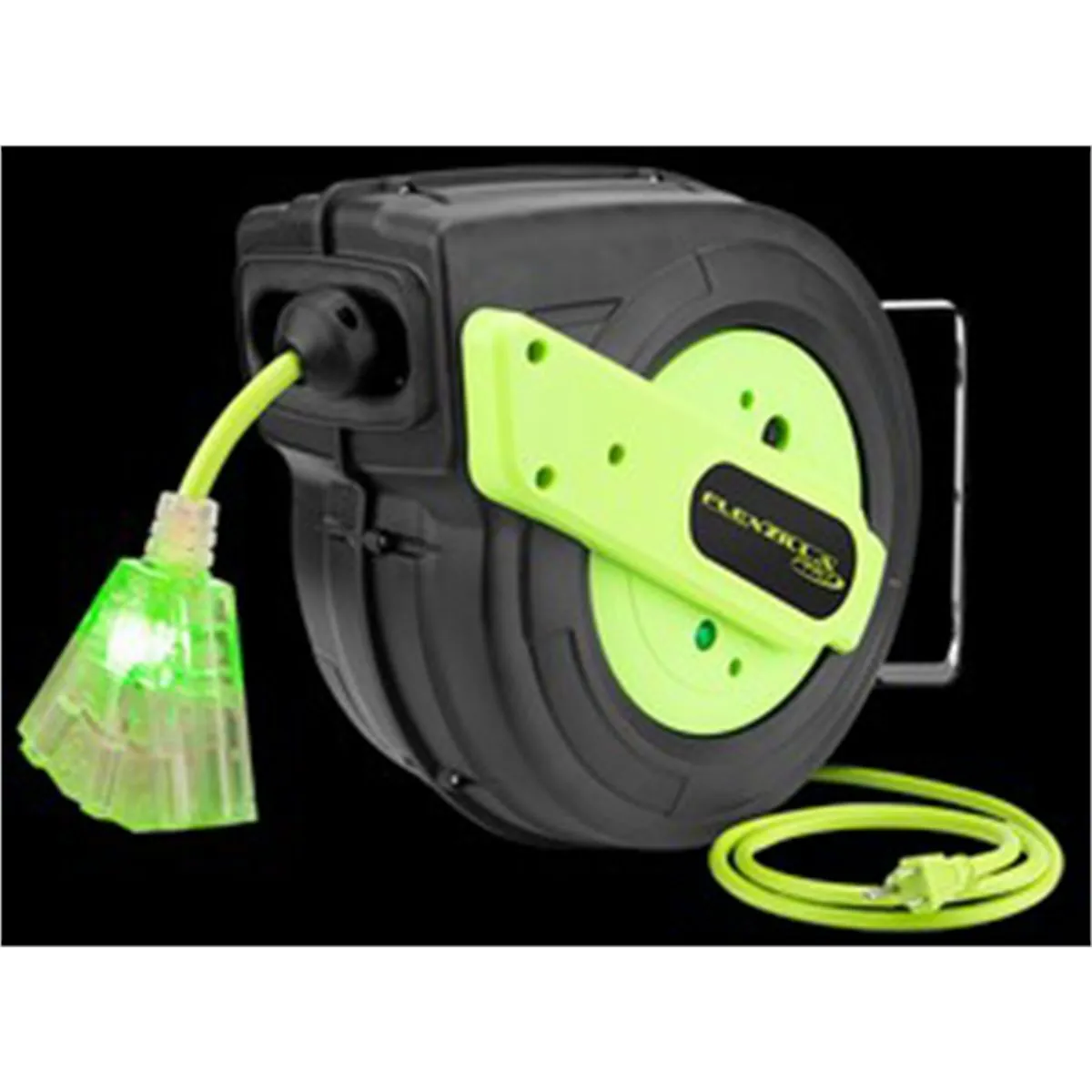 Legacy Manufacturing Flexzilla Pro Retractable Extension Cord Reel, 60', 12/3 AWG SJTOW, Grounded Triple Tap Outlet, Indoor/Dry Locations