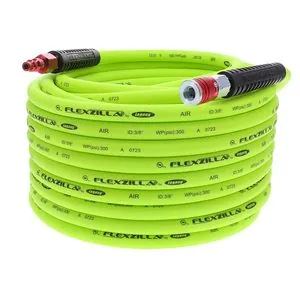 Legacy Manufacturing Flexzilla Air Hose Kit, 3-Piece, 3/8" x 100', with ColorConnex Coupler and Plug, Type D, Red