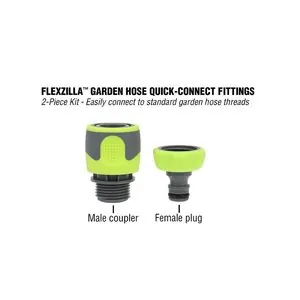 Legacy Manufacturing Flexzilla Garden Hose Quick-Connect Fittings, 2-Piece Coupler & Plug Kit