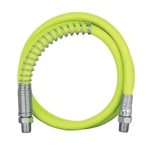 Legacy Manufacturing Flexzilla Grease Hose 1/8" x 36", 1/8" MNPT Ends, Spring Guard