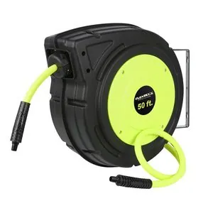 Legacy Manufacturing Flexzilla Enclosed Plastic Retractable Air Hose Reel, 3/8" x 50'