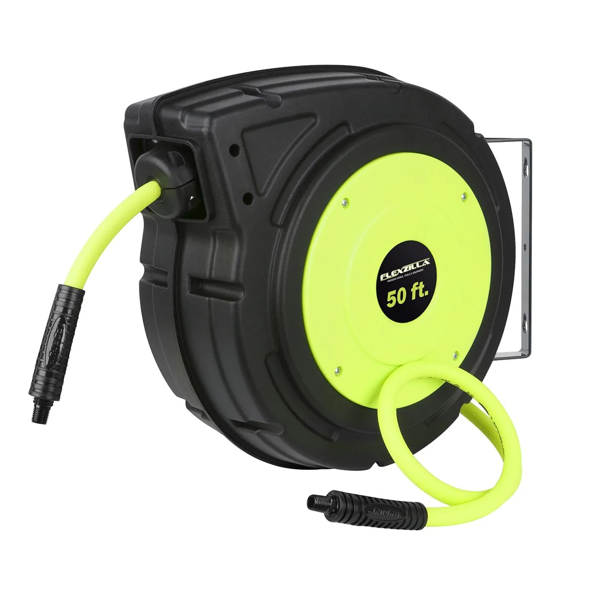 Legacy Manufacturing Flexzilla Enclosed Plastic Retractable Air Hose Reel, 3/8" x 50'